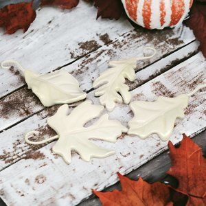 Ceramic White Leaves - Set of 4 - Fall Decor - Harvest Table